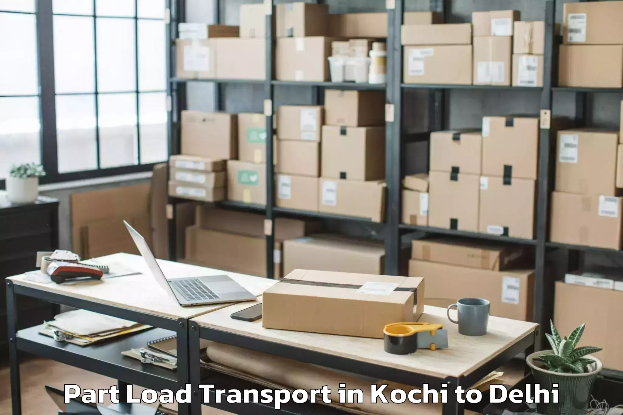 Professional Kochi to Delhi Technological University Part Load Transport